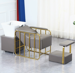 Sillón de Lavacabezas Moderno para Barbería con Lavabo Blanco, Cama de Belleza para Salón, Mueble para Lavado de Cabello - Product Image 4
