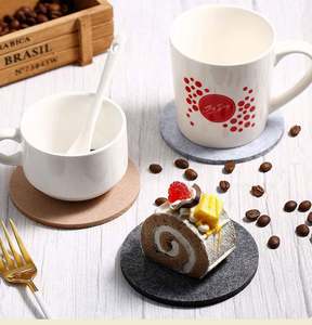 Promotion Eco-Friendly Round Grey Felt Coasters Dining <b>Table</b> <b>Protector</b> Pad Heat Resistant Cup Mat - Product Image 4