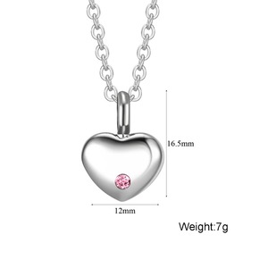 Collier Urne Funéraire Classique en Cristal Mini Cœur, Kit de Remplissage par Entonnoir, Pendentif en Acier Inoxydable pour Cendres Commémoratives - Product Image 5