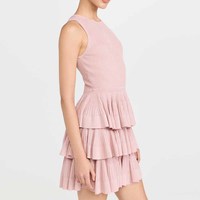 Fabricant de tricots ODM, robe moulante courte élégante sans manches à col rond pour le printemps, l'été, l'automne et l'hiver