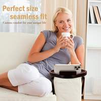 Table d'appoint pliable en bambou au design européen avec support de téléphone rotatif à 360°, facile à nettoyer pour manger et boire