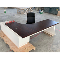 Meubles en forme de L blancs et bruns sur mesure en usine chaise de table de bureau exécutif avec tiroir