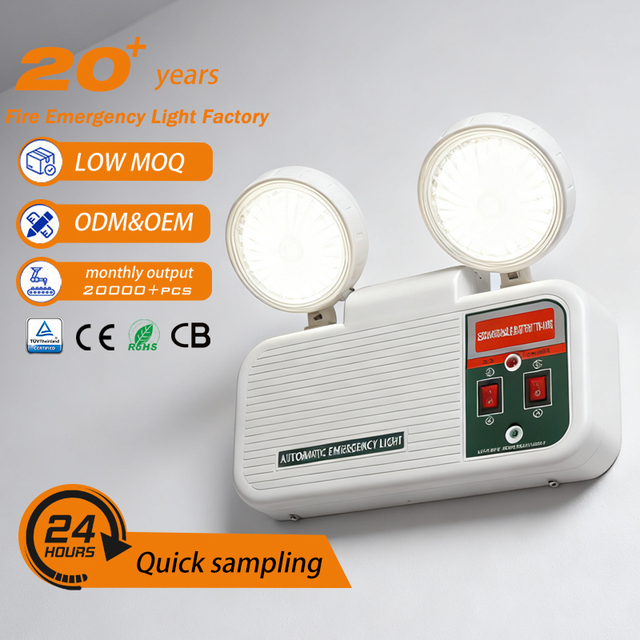 Led Emergency Light with Two Head Adjustable Commercial Emergency Led Lights  Hardwired Exit Fixtures