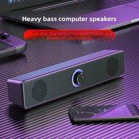 Haut-parleur audio pour ordinateur de bureau domestique, longue portée, filaire, double subwoofer, en plastique anti-poussière, 350TS