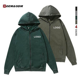 مخصص فاخر التطريز هودي الشارع الشهير هوديي فارغة خمر المتضخم غسل حمض المتعثرة البريدي حتى هوديي - Product Image 1