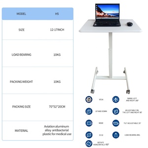 Il miglior prezzo postazione di lavoro da tavolo per Laptop Mobile regolabile in altezza con ruote per la scuola dell'ufficio domestico dell'ospedale - Product Image 3