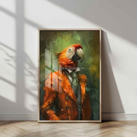 Peintures murales personnalisées de portraits d'animaux de style gothique, cadre en porcelaine PS, impression numérique, peinture suspendue, cadeau