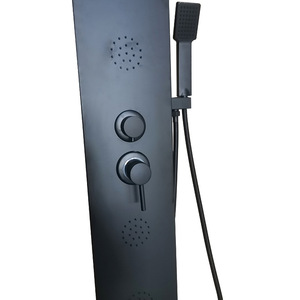 Juego de ducha negro con pantalla de lluvia y cabezal de pulverización presurizado para uso en el baño - Product Image 2