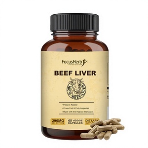 FocusHerb OEM Private Label Grass Fed Beef <b>Liver</b> Organ Immune Support Capsules 500mg/60 Capsules/Bottle for Adults - Product Image 1