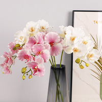 Susunan Bunga Anggrek Phalaenopsis Kupu-kupu PU 7 Kepala, Bunga Buatan, Dekorasi Komersial, Hiasan Bunga Simulasi