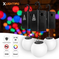 Système de levage motorisé DMX512 pour boule lumineuse cinétique RGBW programmable pour salle de bal d'hôtel et salle de banquet