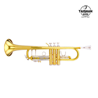 TAISHAN TSTR-205 High Grade Yellow Brass Body Gold Lacquer Bb Tone Beginner-Friendly Alto Range Trumpet