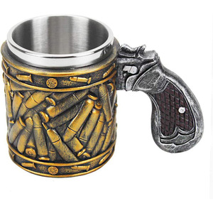 Cross-border Hot Sale Pistol Bullet Beer <b>Mug</b> Stainless Steel Men's Coffee <b>Mug</b> Wine <b>Mug</b> Father's Day Christmas Gift - Product Image 5