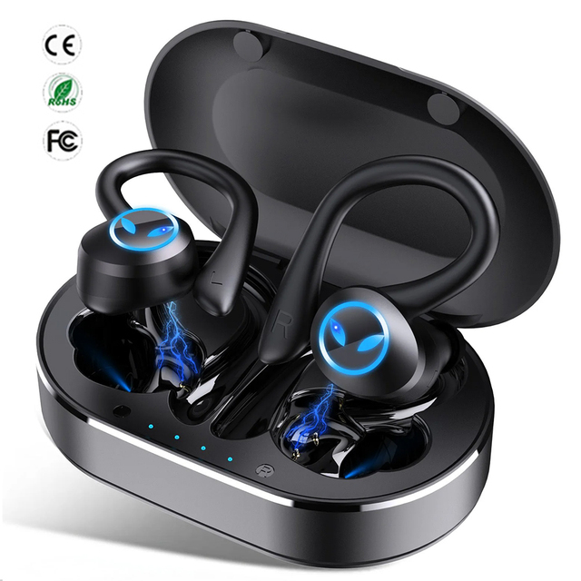 CE FCC Rohs Certification Q25 Sport Ear Hook Bluetooth 5.3 Earphone Noise Cancellation IPX7 Waterproof Airbuds Wireless Earbuds