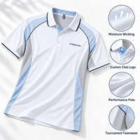 Polo de golf personnalisé léger, respirant, à séchage rapide, en tissu mesh, protection solaire pour temps chaud, performance, club, tournoi