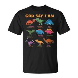 Camiseta para niños pequeños con versículo bíblico de Dios que dice que soy un dinosaurio - Product Image 1