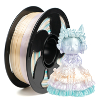 Filamen PLA Warna Pelangi Gradasi 1.75mm Filamen Printer 3D 1kg (2.2lbs) Filamen PLA Transparan Sutra Matte Glitter Gradasi
