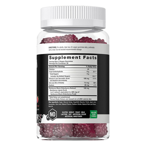 Prix de gros Gommes à la baie de sureau noire enrichies en vitamine C et zinc, Poudre de baie de sureau, Extrait de baie de sureau, Gommes pour le maintien du système immunitaire - Product Image 2