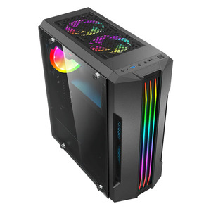 OEM 강화 유리 ATX 스마트 케이스 데스크탑 컴퓨터 상자 최고의 가격 <span class=keywords><strong>Cpu</strong></span> 캐비닛 컴퓨터 케이스 게임 강화 케이스 블랙 - Product Image 6