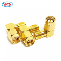 Pasokan Pabrik Grosir Konektor Adaptor RF SMA Male Plug ke SMA Female Jack Adaptor Sudut Kanan 90 Derajat Konverter Adaptor