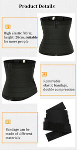 Nouvelles Fajas personnalisées avec logo, gaine amincissante élastique pour le contrôle abdominal, ceinture de maintien de la taille, corset avec fermeture éclair - Product Image 4