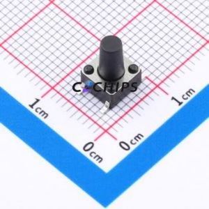 BTS0D0032RBG00 Tactile Switch SMD-4P,6x6mm Switch Round Button 2.6N Vertical Mount 6mm - Product Image 1