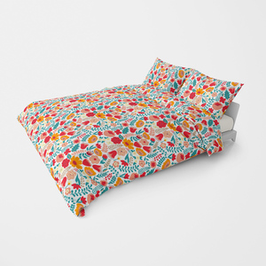 Mới phát hành Nhà máy hoa in bedcover Set bộ đồ giường khách sạn bộ đồ giường Duvet Quilt Comforter Cover Set 100% cotton - Product Image 4