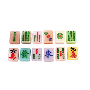 Lanshuo Mini <b>Mahjong</b> Tiles Glow In Dark Candy Color Plastic Resin DIY Craft Ornament For Jewelry Making - Product Image 5