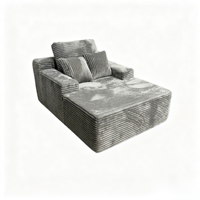 Canapé individuel KS016 effet peau de chien, chaise longue sans cadre en velours côtelé, fauteuil paresseux moderne emballé sous vide