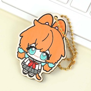 Vograce Custom Wholesale Custom Material Personalization 3D Synthetic Wooden Soft Rubble Keychains