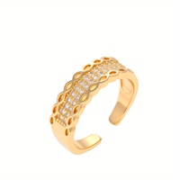 Bague géométrique en zircon kaléidoscope trèfle à quatre feuilles, laiton plaqué or 18 carats, design vintage hip-hop, pour femme, idéale pour les occasions festives