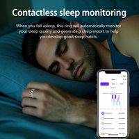 Anneau intelligent Podomètre Oxymètre Fitness Tracker Téléphone avec fréquence cardiaque Sommeil Anneau intelligent de santé pour hommes femmes