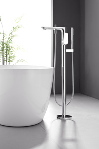 Rubinetti HONGDEC per Acqua Calda e Fredda, Set <span class=keywords><strong>Doccia</strong></span> da Pavimento, Rubinetteria per Bagno in Ottone Cromato - Product Image 2