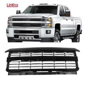 Calandre de pare-chocs avant 23335302 pour CHEVROLET <span class=keywords><strong>Silverado</strong></span> <span class=keywords><strong>2500</strong></span> 2015 2016 <span class=keywords><strong>2017</strong></span> 2018 2019 ABS Bande noire électro-plaquée Bande fine - Product Image 1