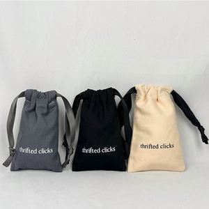 100% Cotton <b>Drawstring</b> Muslin Storage Bag Wholesale Custom Logo Printing Dust <b>Pouch</b> - Product Image 6
