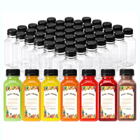 Bouteille de Jus en Plastique avec Bouchon de 2oz, 4oz, 6oz, 8oz, 12oz, 16oz. Bouteilles de Jus Carrées de 60ml, 120ml, 250ml, 350ml avec Capsules Inviolables