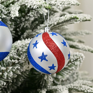เครื่องประดับวันรำลึก9ชิ้นของประดับ4th แบบรักชาติของลูกบอลดาว july เครื่องประดับวันเอกราชลูกบอลแขวนสีแดงสีน้ำเงินสีขาว - Product Image 6