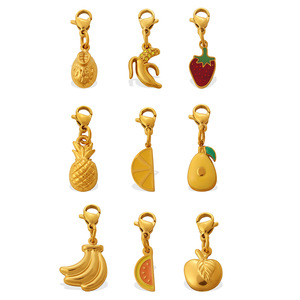 Dijes de Aleación de Zinc con Forma de Fruta, Cierre de Langosta, Accesorios de Joyería DIY, Set de Dijes Colgantes Unisex para Regalo - Product Image 5