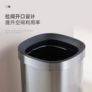 Cubo de basura cilíndrico minimalista de acero inoxidable hecho a medida para uso en interiores, para el hogar, la oficina, el hotel y el dormitorio. - Product Image 5