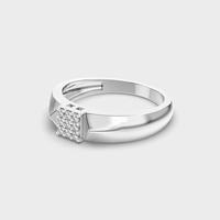 Bague pour homme Evanex Diamond Modern Classic en argent 925 plaqué or 18 carats, sertie de moissanite taille brillant et pavé, pour fiançailles et mariage