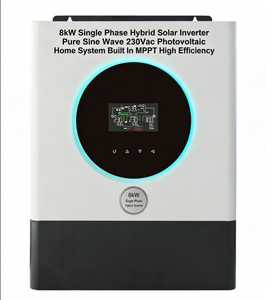 Convertisseur solaire hybride monophasé 8 kW, onde sinusoïdale pure, 230 Vca, système photovoltaïque domestique, MPPT intégré, haute efficacité - Product Image 1