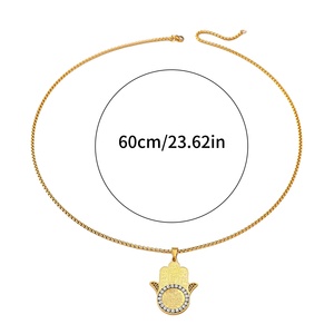 Collar de Moda Religiosa Musulmana Árabe con Colgante de Acero Inoxidable con Diseño de Ayatul Kursi, Zirconia y Encaje, para Mujer - Product Image 6