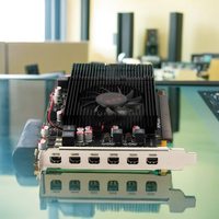 Nouvelle carte graphique multi-écrans PCI-E 16X GDDR5 Mini DP avec ventilateur HD pour trading boursier et publicité en écran partagé