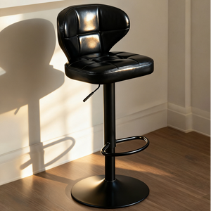 Taburete <span class=keywords><strong>de</strong></span> Bar Acolchado con Función Giratoria <span class=keywords><strong>de</strong></span> 360 Grados y Respaldo Medio, <span class=keywords><strong>de</strong></span> Calidad Profesional, Imprescindible para Isla <span class=keywords><strong>de</strong></span> <span class=keywords><strong>Cocina</strong></span> o Barra <span class=keywords><strong>de</strong></span> Desayunos - Product Image 1