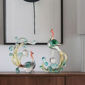 เครื่องประดับฟีนิกซ์ฟอยล์สีทองโปร่งใสเรซิ่นเฟิงสุ่ยตกแต่งสำหรับห้องนั่งเล่นพิธีขึ้นบ้านใหม่ 2 ชิ้น - Product Image 2