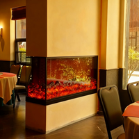 Cheminée Électronique Encastrée avec Simulation de Flamme de Bois, Armoire Chauffante Décorative, Éclairage d'Ambiance pour Salon et Maison