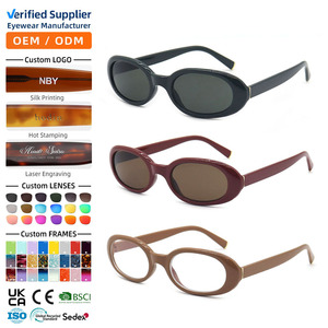 Солнцезащитные очки HP251252 для женщин, овальные, с полной оправой, с возможностью нанесения логотипа, UV400, легкие, удобные, в ретро-стиле, модные. - Product Image 1