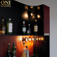 ONI Shopfitting Armoire à boissons alcoolisées Trendy en bois Bar Montage moderne Pub Bar Comptoir Lounge Bar à vin Design