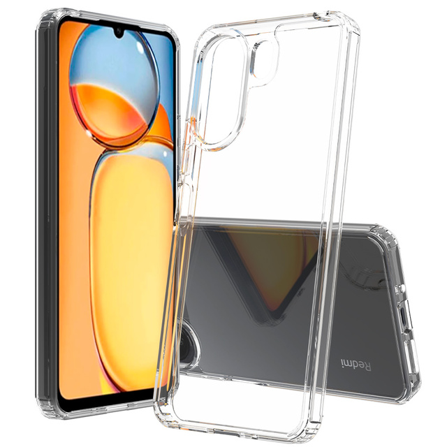 New Release Anti-Yellow Shockproof 1.5MM TPU Acrylic PC Phone Case for Redmi 13C 4G Space Case Clear Cover for Mobile Devices