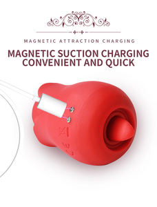 2021 गर्म बिक्री पीला लाल काले डबल पक्षीय गुलाब आकार सेक्स खिलौने Clitoral जीभ चाट चूसने गुलाब महिलाओं के लिए थरथानेवाला - Product Image 5